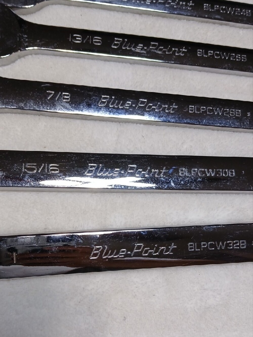 Blue-Point By Snap-On Chrome Combination Standard Wrench Set (3/8"to 1") - Picture 3 of 6